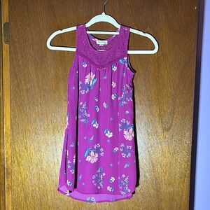Eyeshadow Purple/Magenta Floral Sleeveless Dress